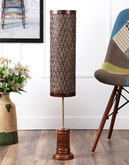 Oak Brown Floor Lamp